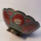 Old Indian brass bowl with peacock decoration