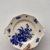 Blue dessert plates with Villeroy flower patterns and boch model Haarlem XIXth