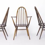 Set of 6 Ercol Quaker Windsor Dining Chairs | 1960s British Mid-Century Mod