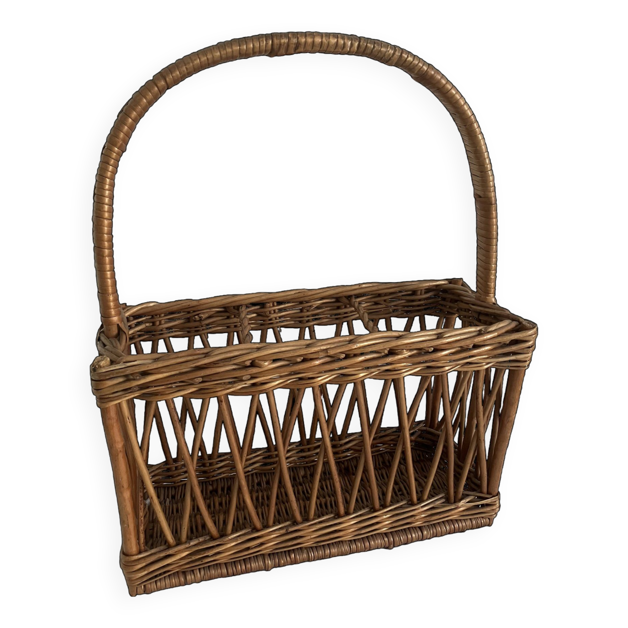 Bottle holder, woven wicker