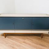 Vintage blue and white wooden sideboard