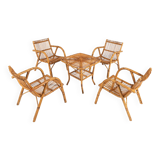 1970's Italian Design Rattan Indoor/Outdoor Set