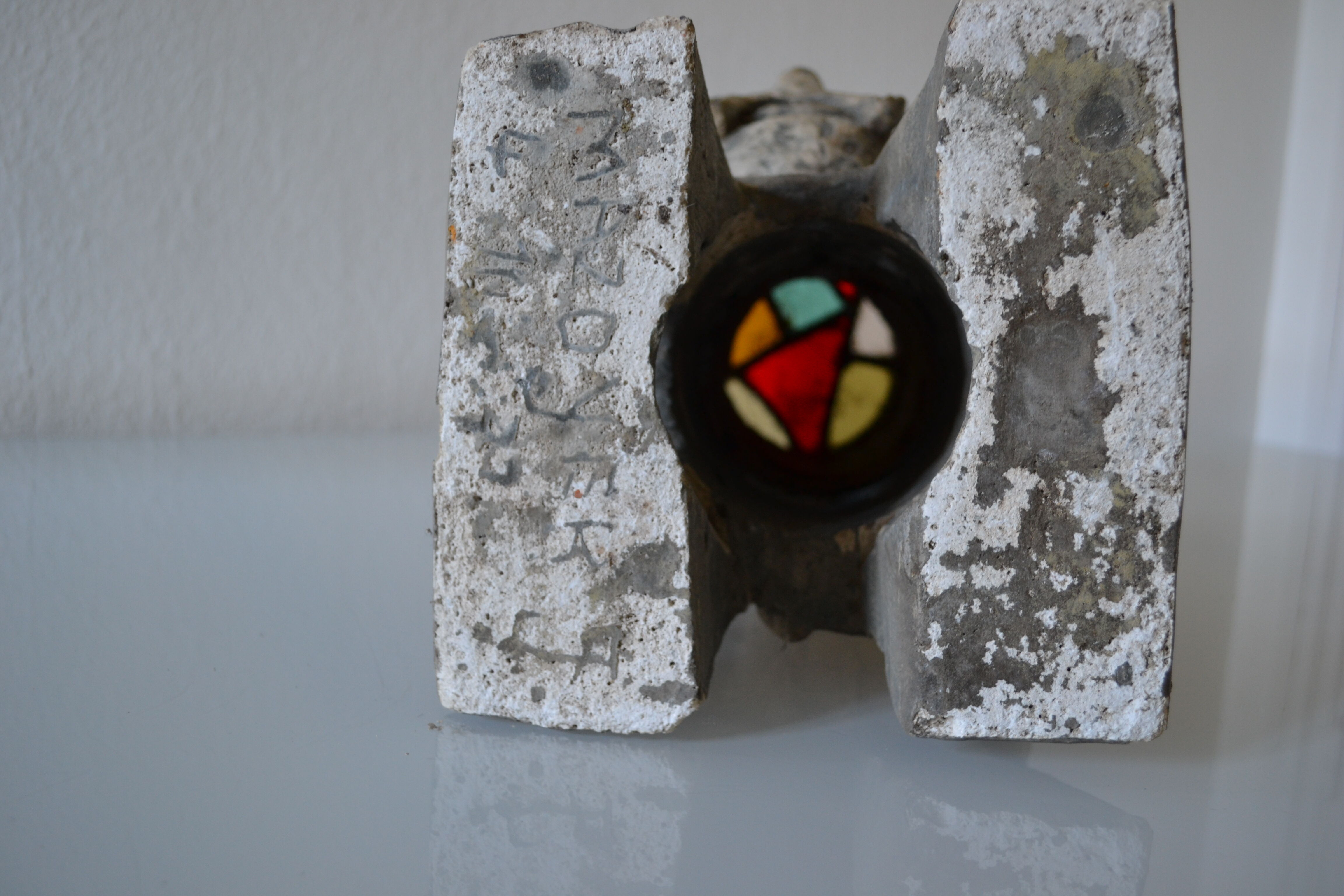 Lamp sculpture gallish head signed Mazoyer 1977