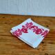 4 serviettes de table vintage blanches à fleurs roses