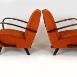 Czech Bentwood Lounge Chairs by J. Halabala for Up Závody, 1950s, Set of 2