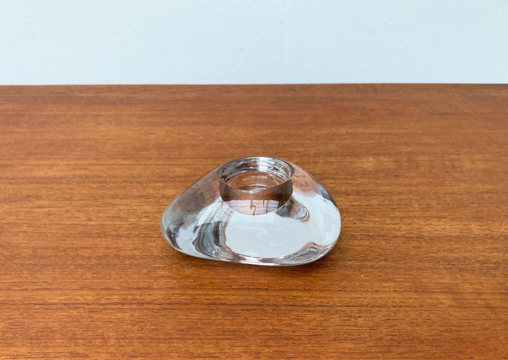 Vintage Swedish glass candlestick from Orrefors