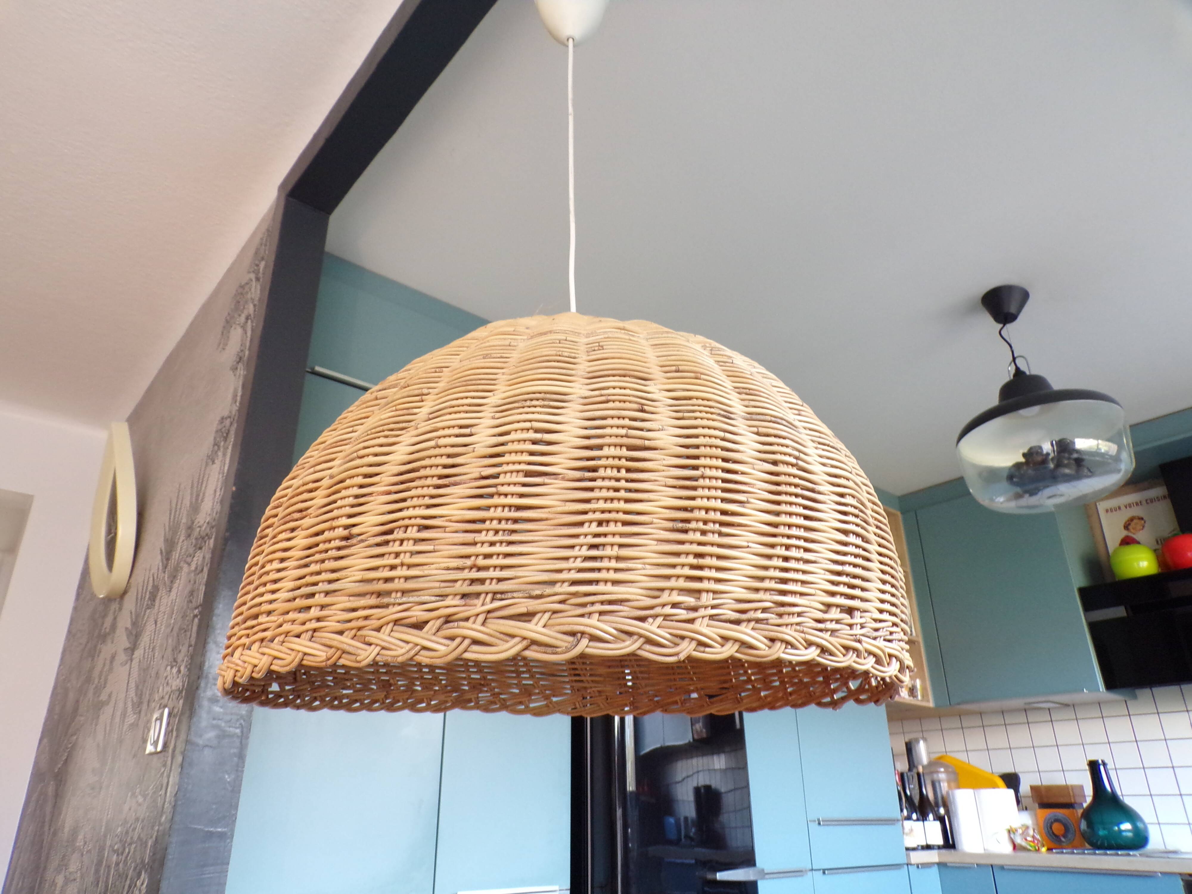 Vintage wicker pendant light Ø55cm