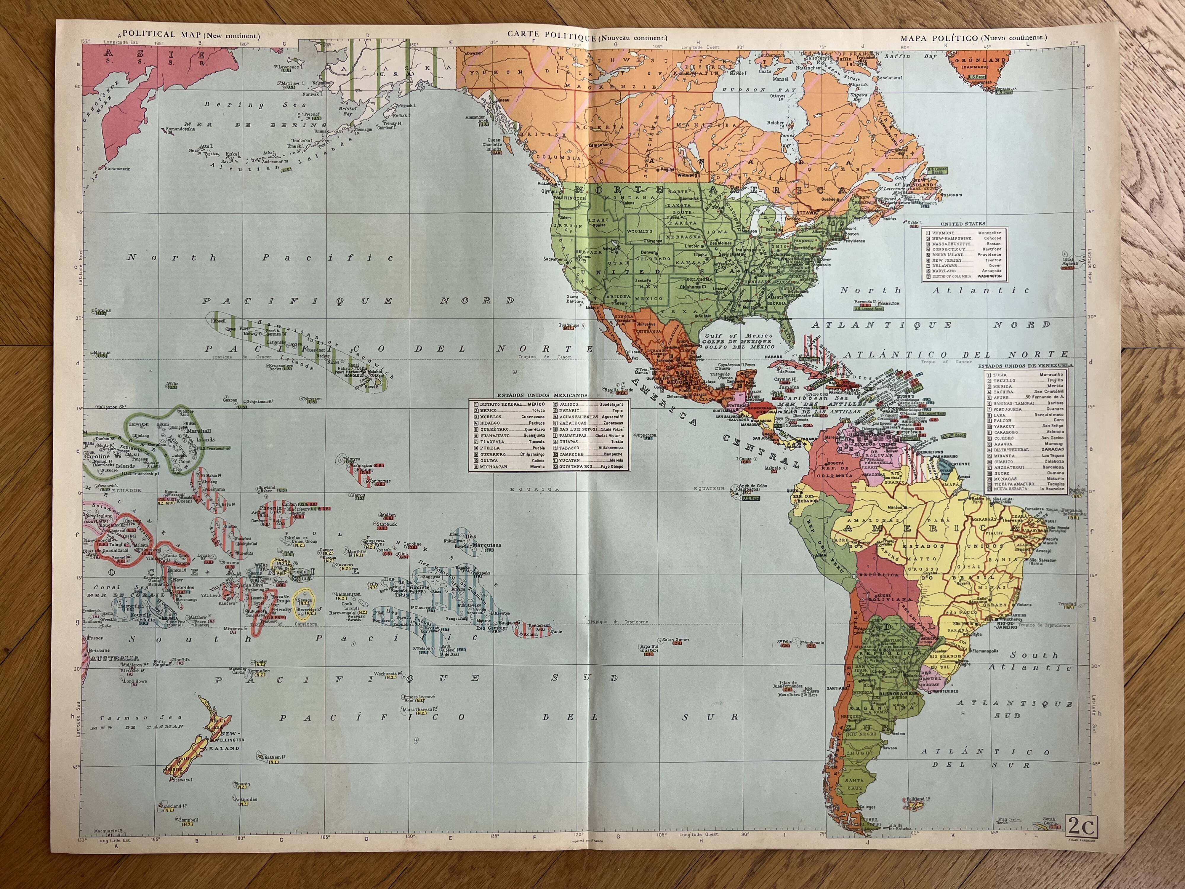 Old political map New World | Americas, Pacific, Oceania