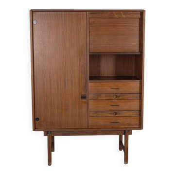 Buffet haut en bois design Barovero, années 60