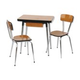 Table et 2 chaises formica