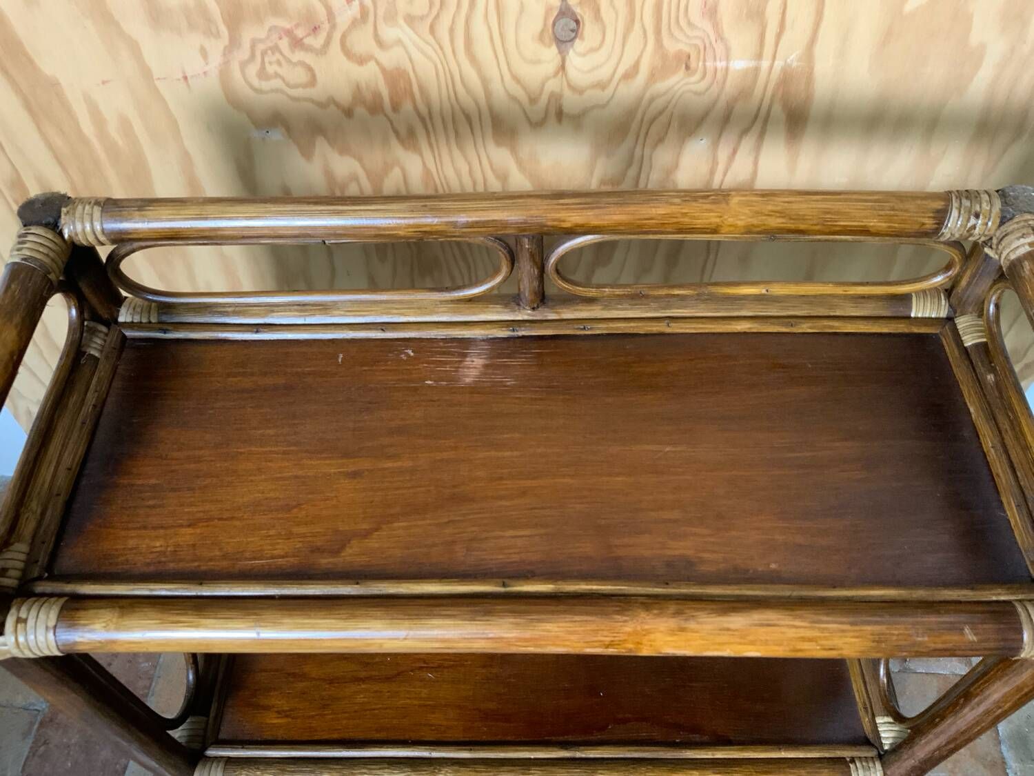 Rattan shelf