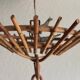 Suspended lamp in bamboo and rattan with chinoiserie details by Louis Sognot, 1950.