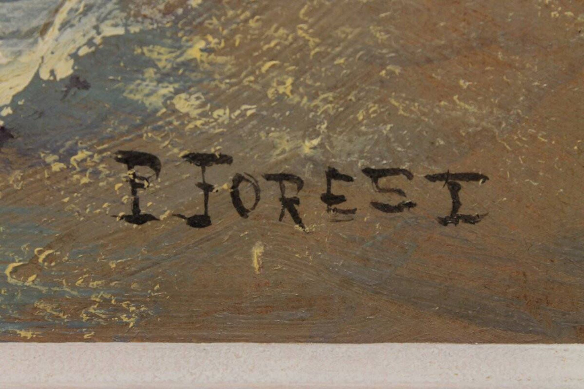 Grande peinture marine de Pierre Forest - Côte d'Azur, années 1920/1930