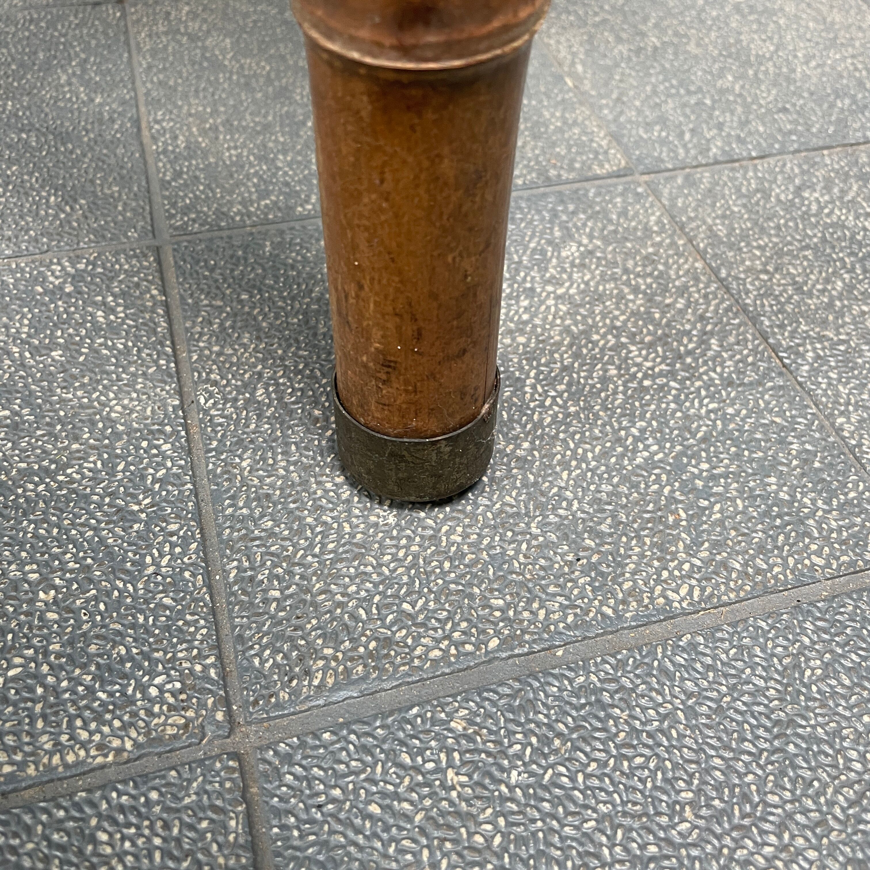 Bamboo side table with mirror top from France, 1940s