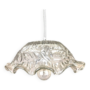 Lampe suspendue en verre de ferme du milieu du siècle