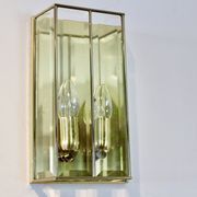 Glamorous pair of French Brass & Facet Glass Sconces