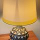 Vintage handcrafted lamp, pottery and silver-plated metal
