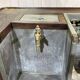 Early 20th-century oak bar counter with period zinc and tin cladding.