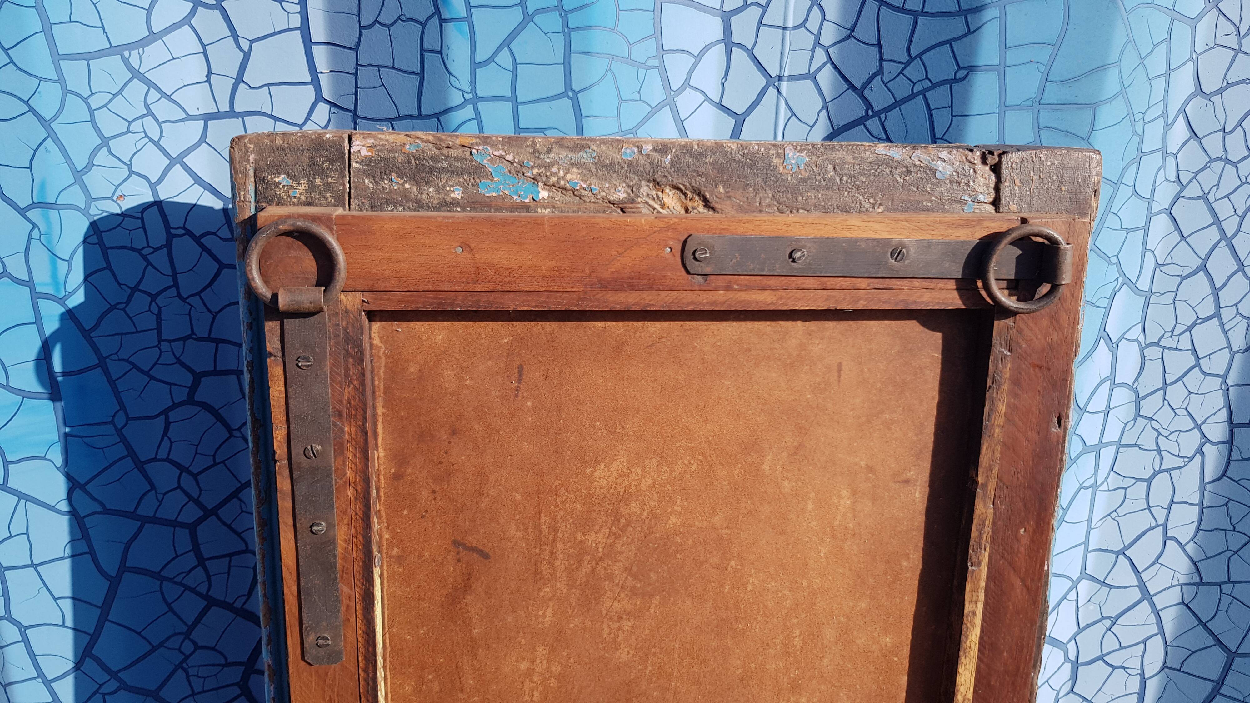 Miroir fenêtre grillagée en teck birman