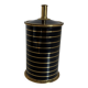 Vintage 1960 black cigarette case with gold stripes - 14 x 7 cm