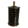 Vintage 1960 black cigarette case with gold stripes - 14 x 7 cm