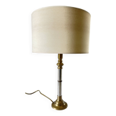 Lampe années 70 abat jour effet bois