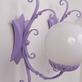 Appliques en fer forgé et sphères en verre x2