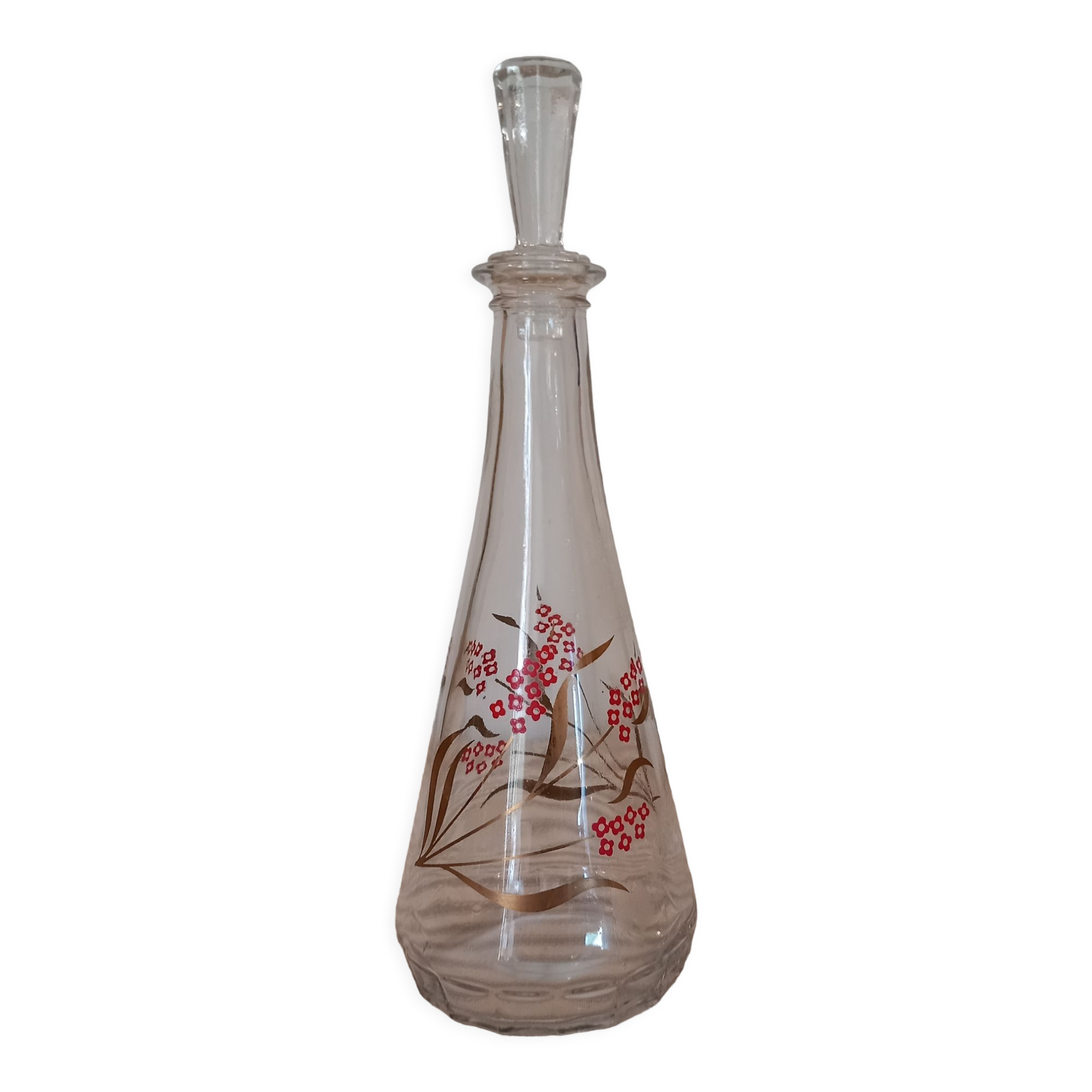 Carafe à liqueur à décor fleuri