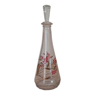 Liquor decanter with floral decoration