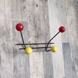 Vintage ball coat rack / colorful hook