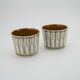 Pair of earthenware pot covers from Ellen Malmer's Baca series for Royal Copenhagen
