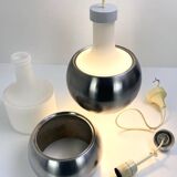 Glass and aluminum pendant light, design Rolf Krüger for Staff Leuchten, P118