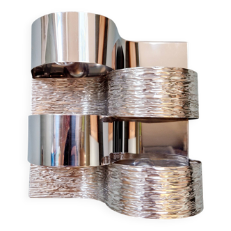 Chromed metal wall light, Goffredo Reggiani 1960s-70s