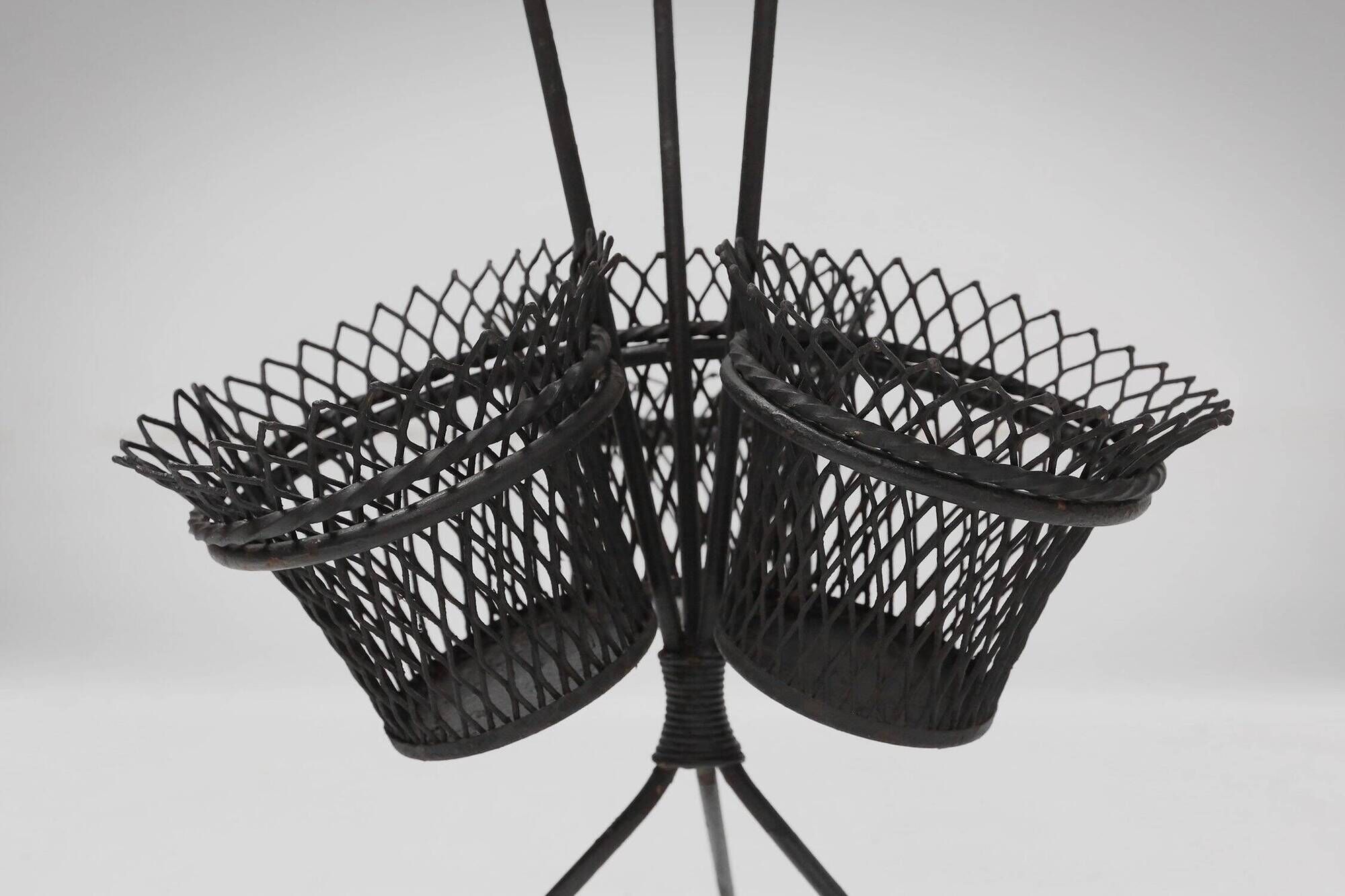 Mid-Century Metal Plant Rack by Mathieu Matégot, France, 1950s