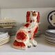Staffordshire porcelain King Charles Cavalier dog in red, number 2, 19th century.