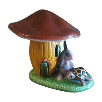 Ceramic lamp children's room, hare and tortoise