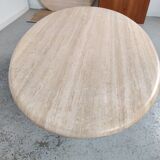 Table basse en travertin ovale années 80
