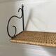 Wall shelf wicker and wrought iron 50s