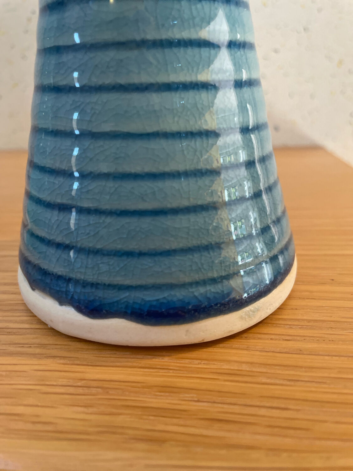 Set of 2 glazed stoneware candle holders