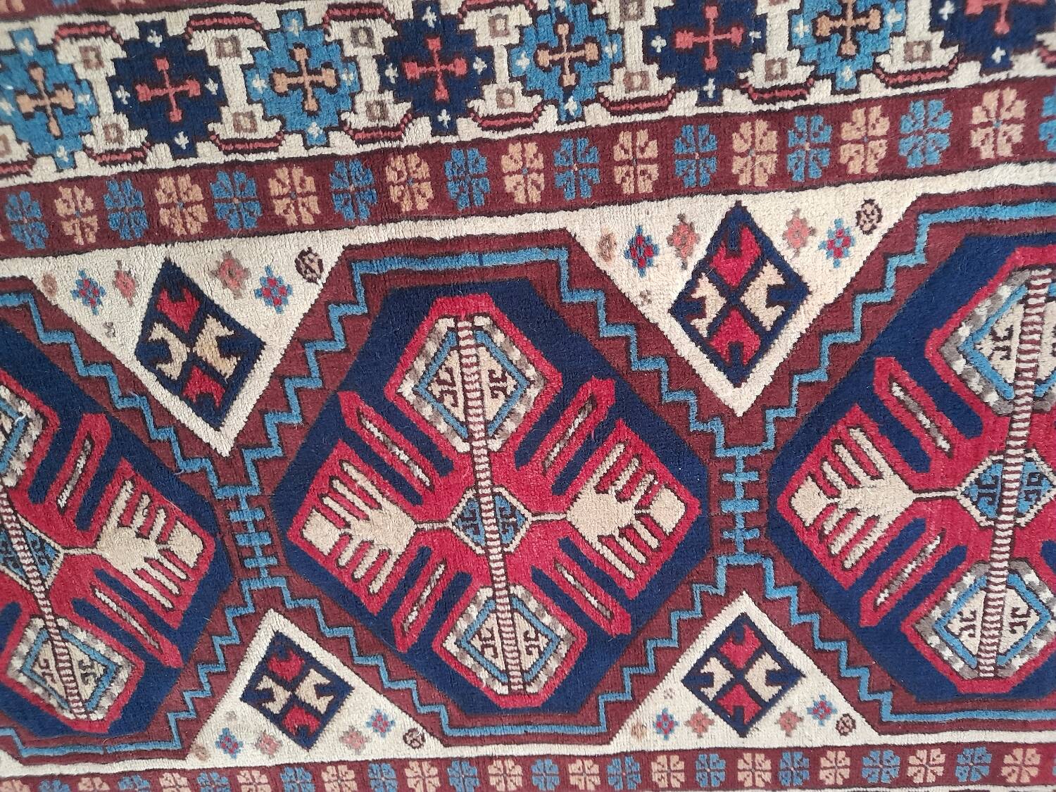 Caucasian Shirvan rug 107 x 205 cm pure wool