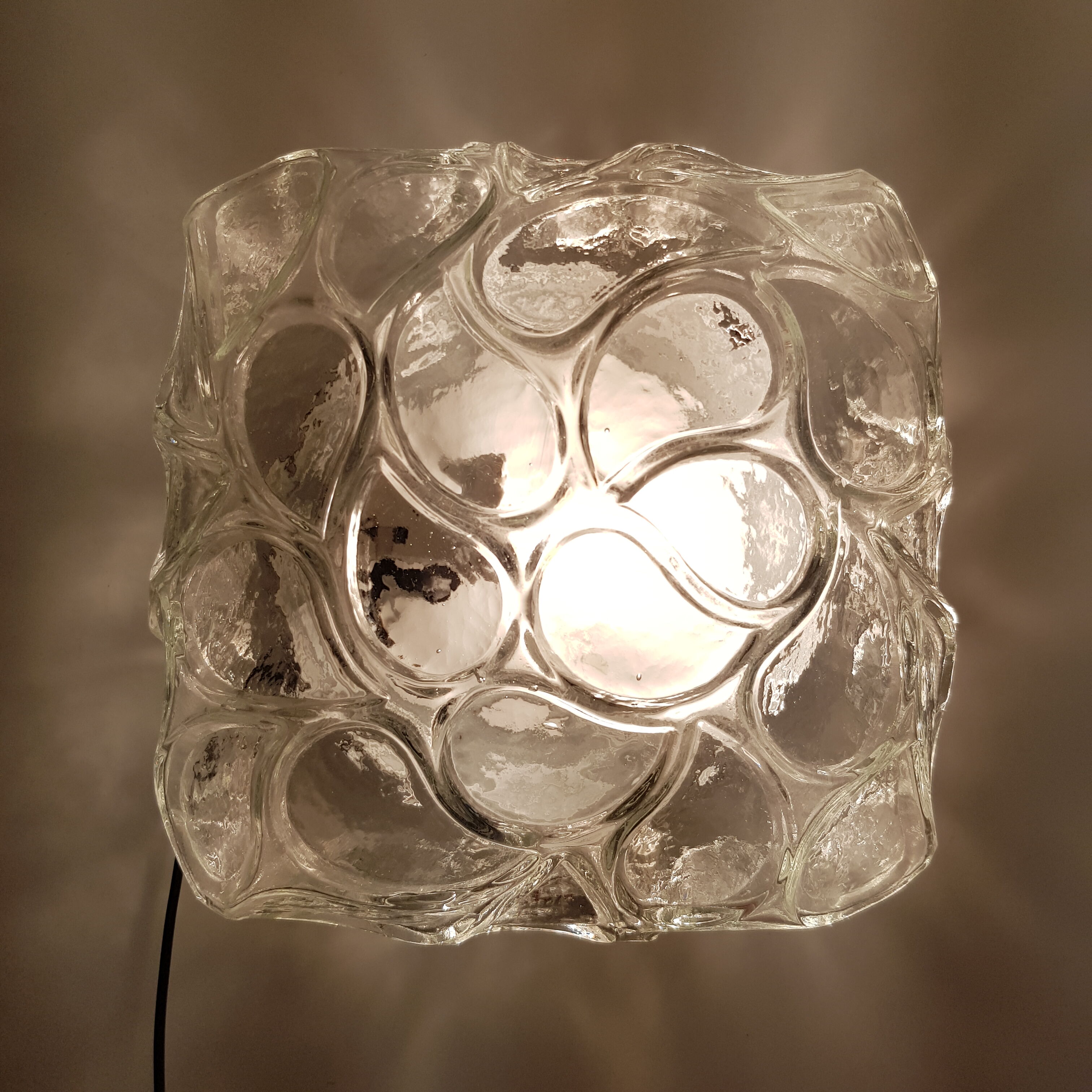 Square molded glass globe ceiling