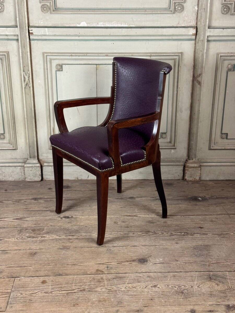 Set of 4 Art Deco chairs and 4 armchairs in rosewood, circa 1930