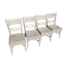 Set de 4 chaises blanches en rotin