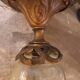 Luminaire globe verre ouraline ancien Art nouveau fin 19e début 20e siècle