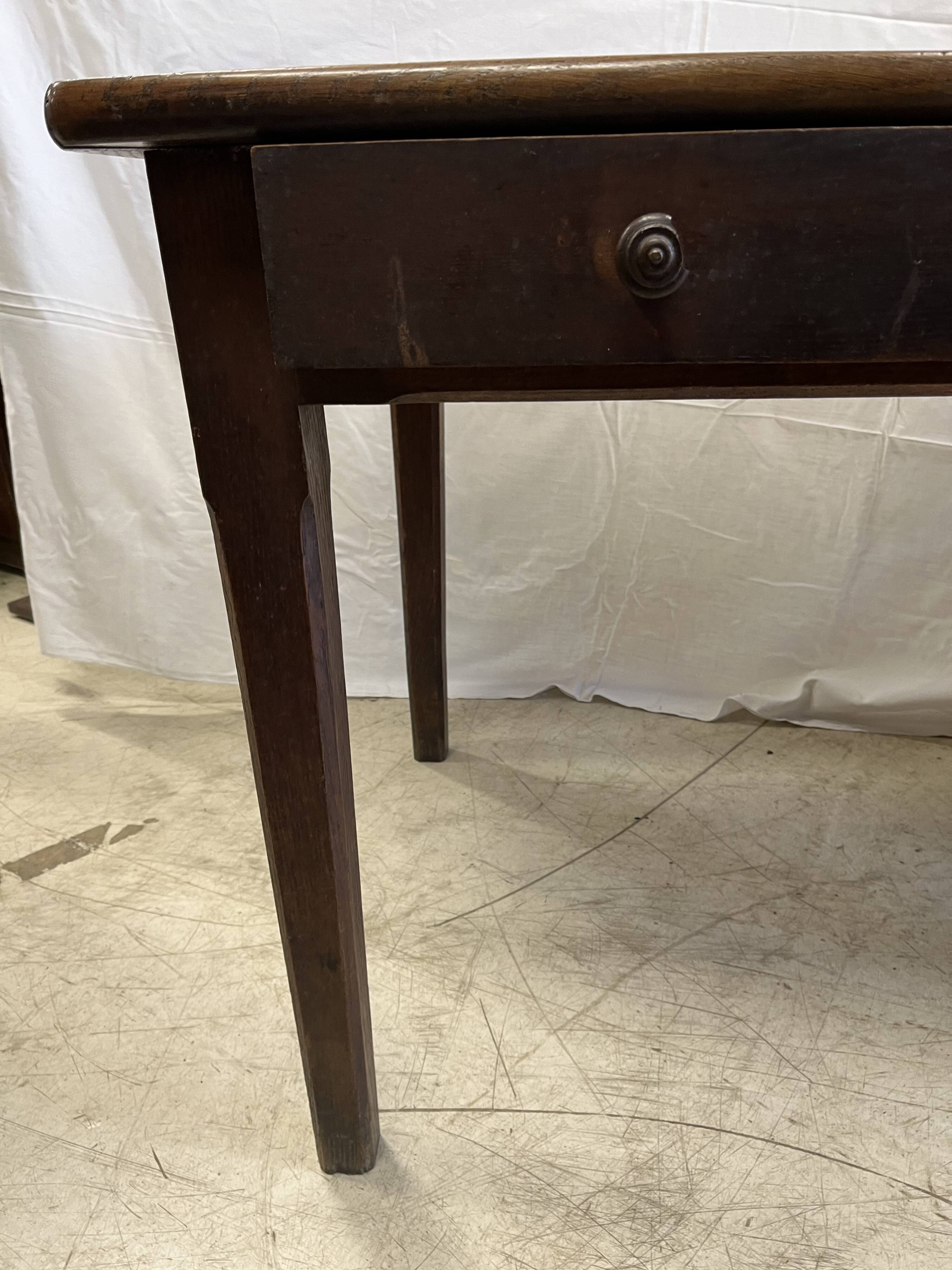 Wooden farmhouse table