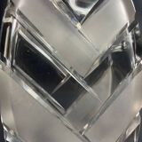 Art Deco design crystal bottle with solid silver Minerva frame