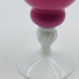 Pink and white opaline vase 31 cm