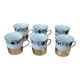 Set of 6 vintage porcelain and silver-plated cups