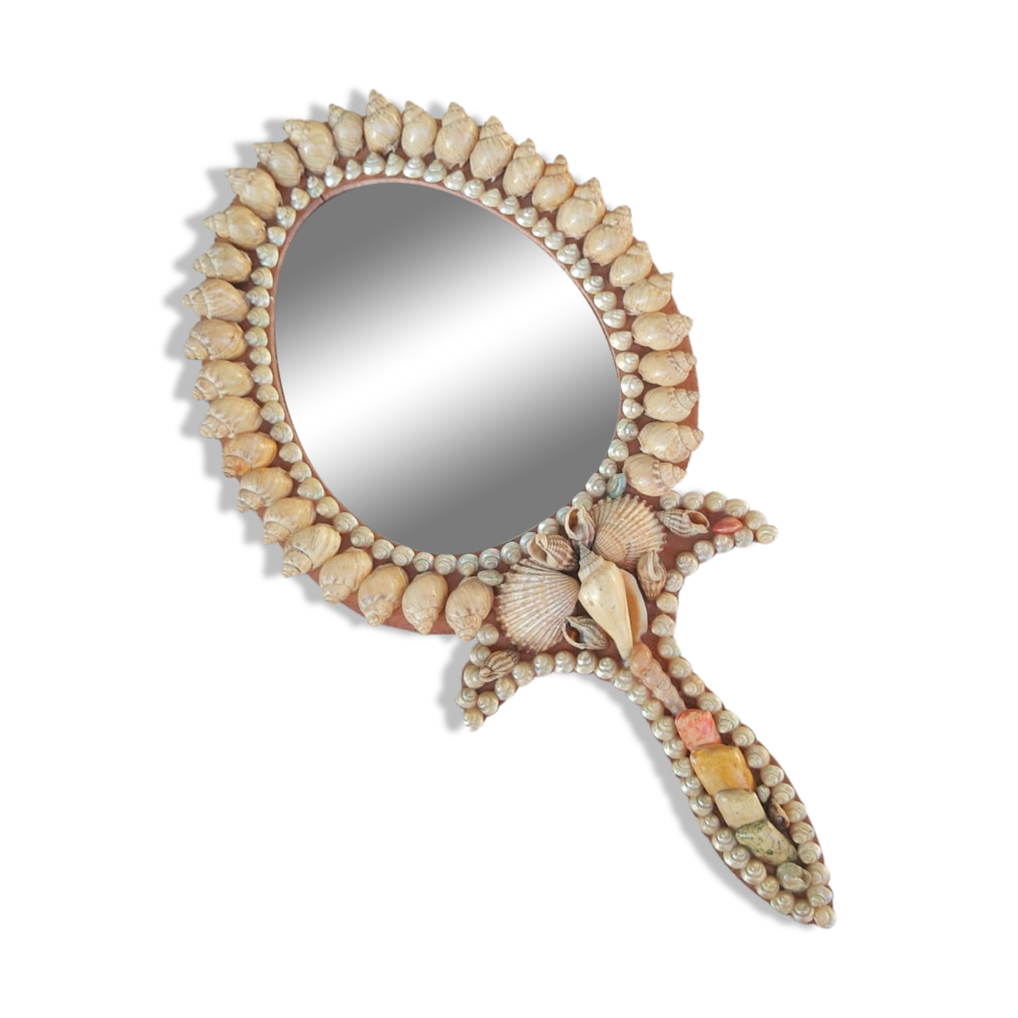 Hand or hanging mirror kitsch shells