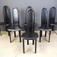 Set of 6 high back leather dining chairs, 1980s